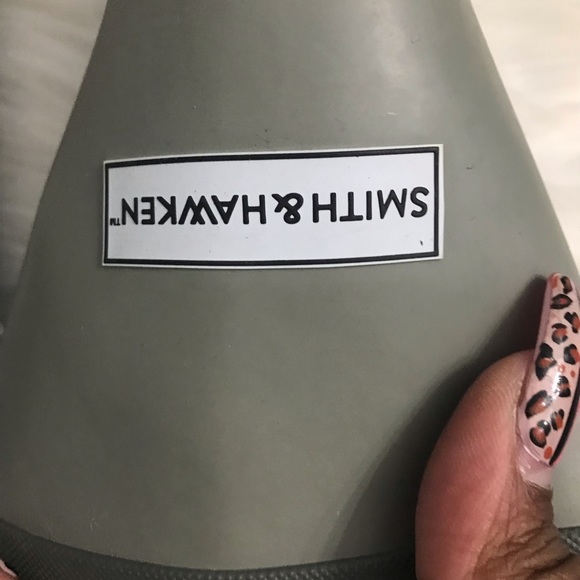 Ladies olive green rain boots - Picture 3 of 8